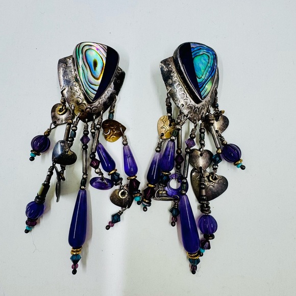 Rare Tabra Vintage Abalone Shell and Amethyst - Picture 5 of 8